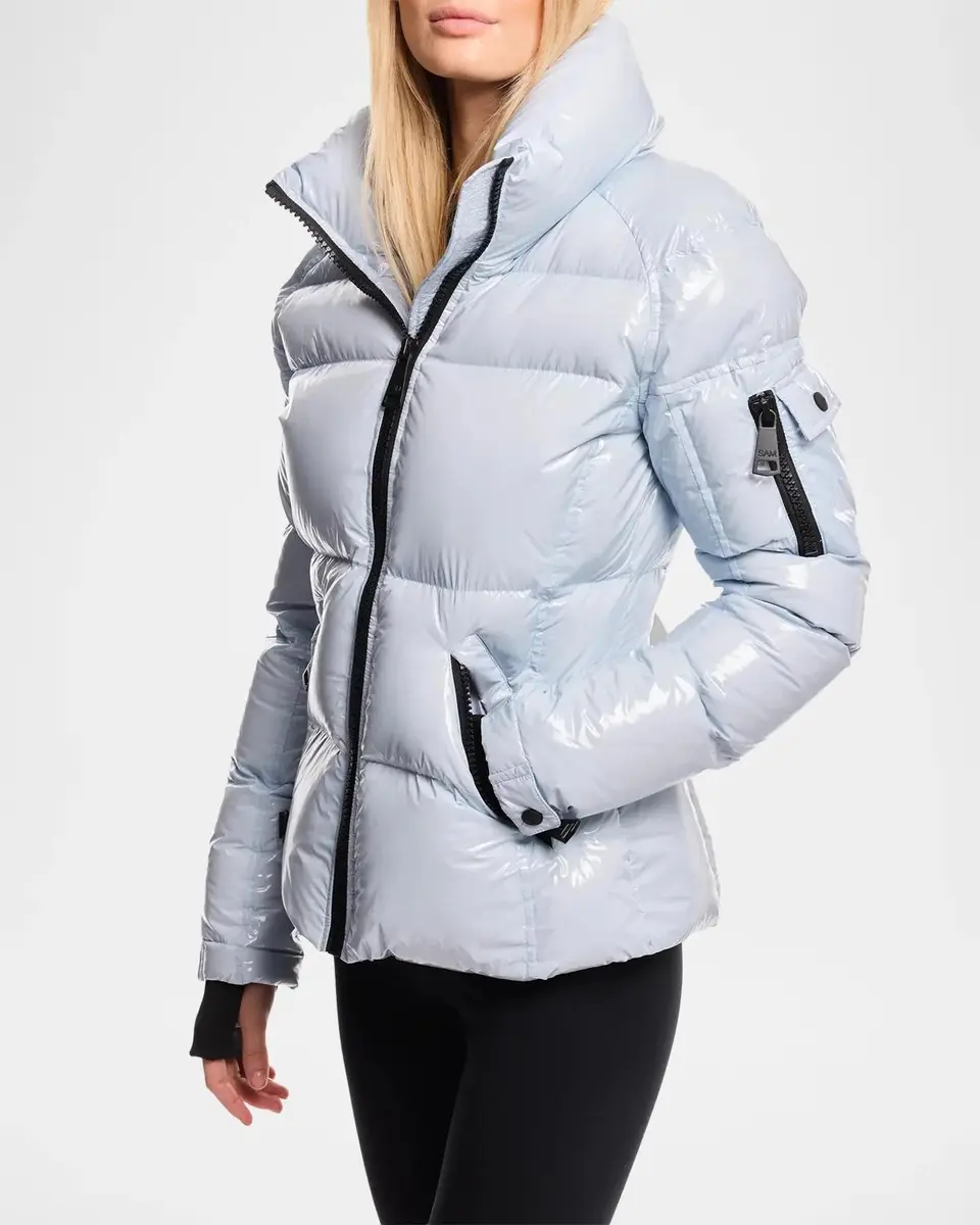 Sam. Freestyle Shiny Nylon Shaped Puffer Jacket | Thumbnail 3