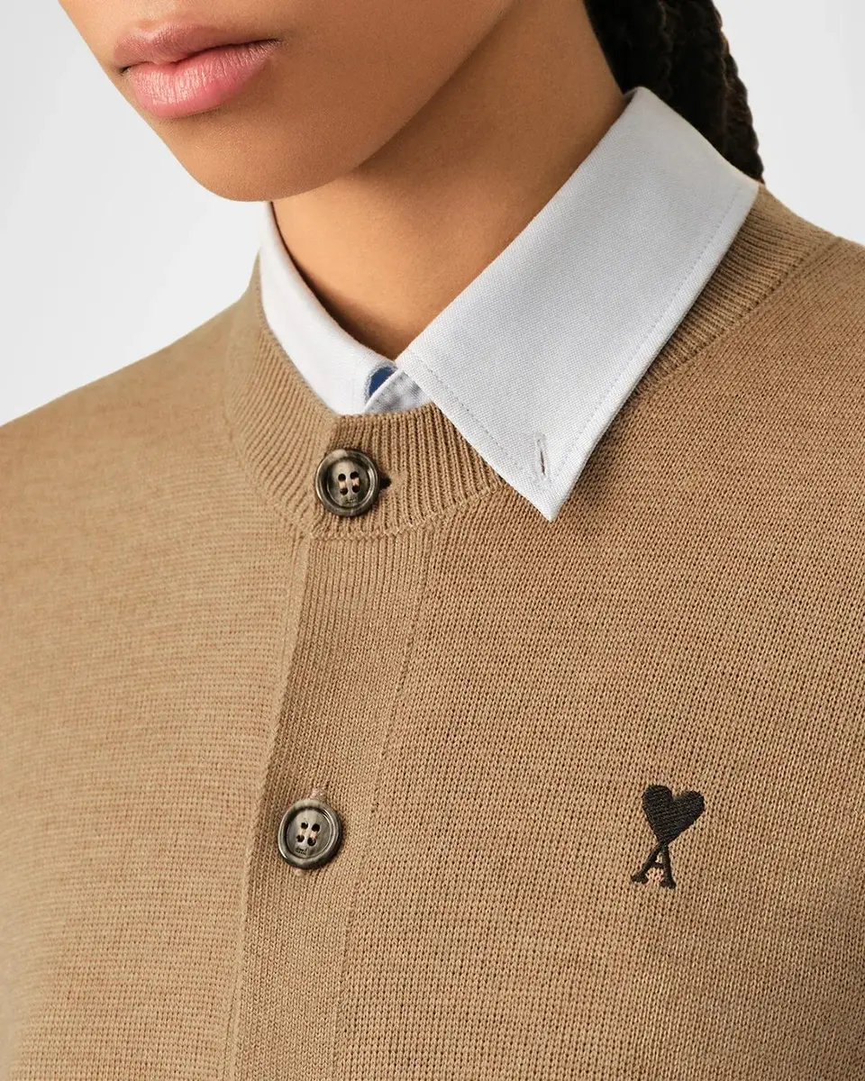 AMI PARIS Ami De Coeur Embroidered Wool Crewneck Cardigan | Thumbnail 5 AMI PARIS Ami De Coeur Embroidered Wool Crewneck Cardigan | Thumbnail 5