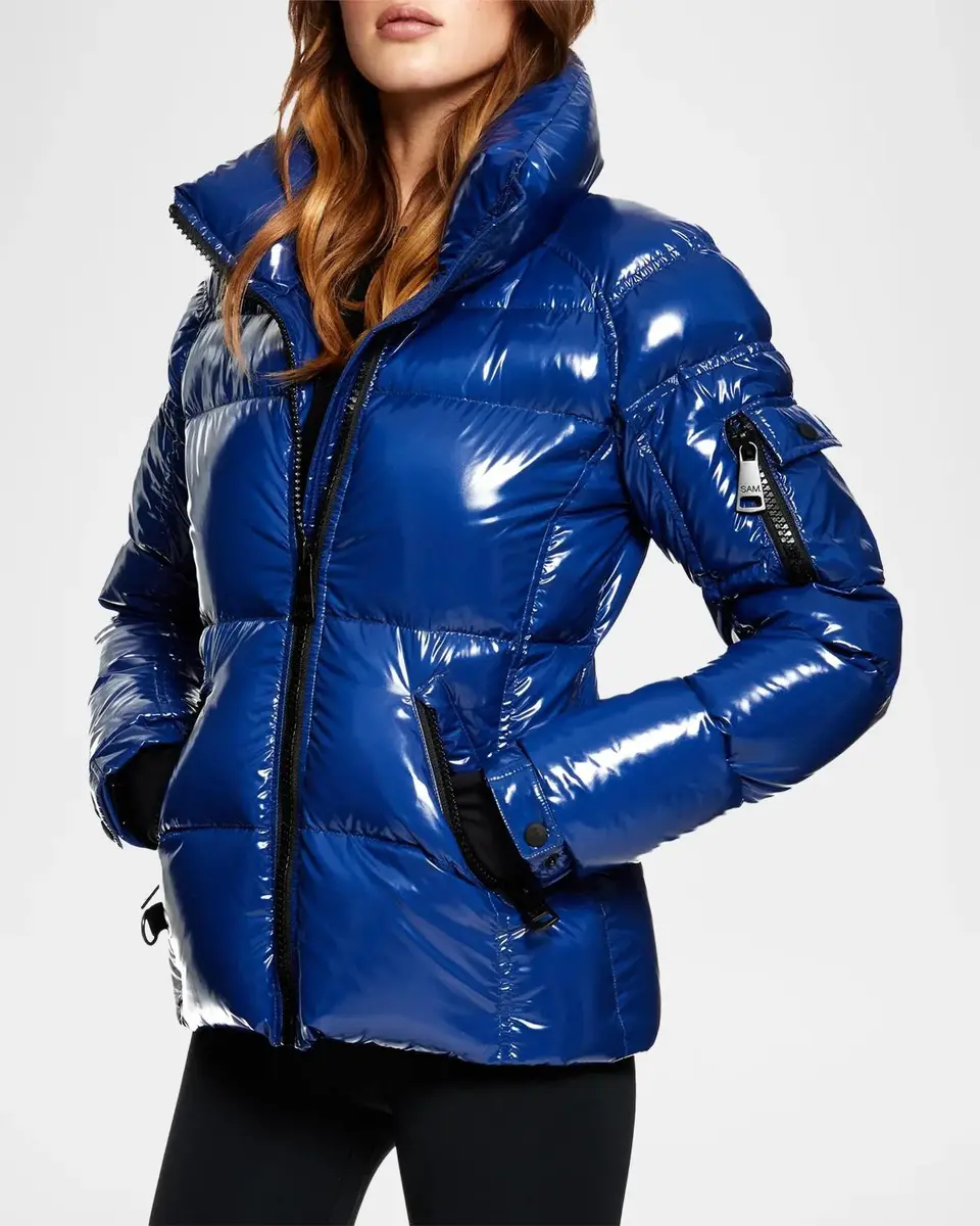 Sam. Freestyle Shiny Nylon Shaped Puffer Jacket | Thumbnail 3