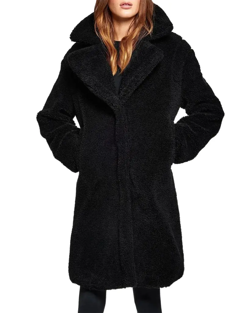 Sam. Sherpa Leather-Trimmed Coat