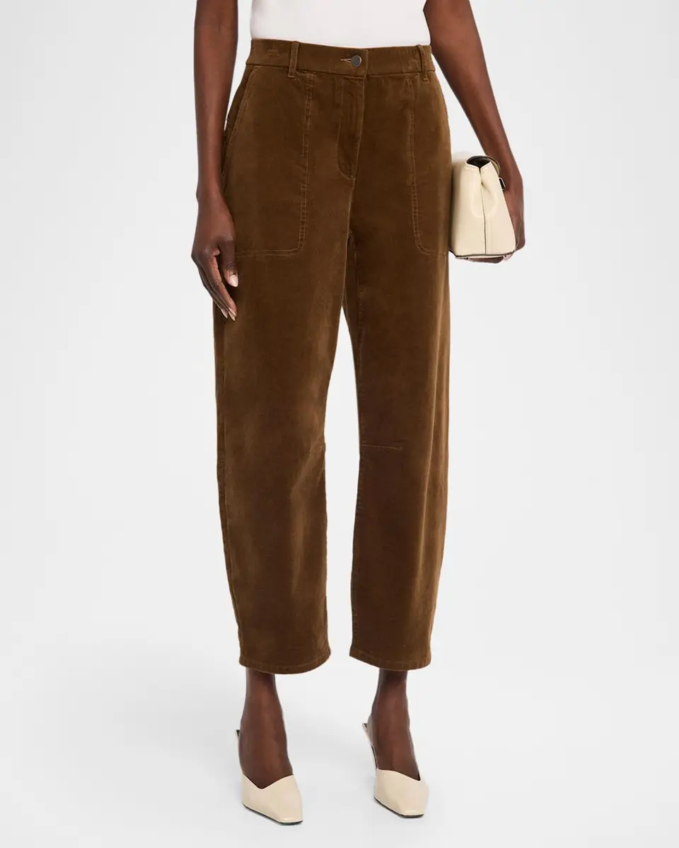 Eileen Fisher Cropped Barrel-Leg Corduroy Pants | Thumbnail 4 Eileen Fisher Cropped Barrel-Leg Corduroy Pants | Thumbnail 4
