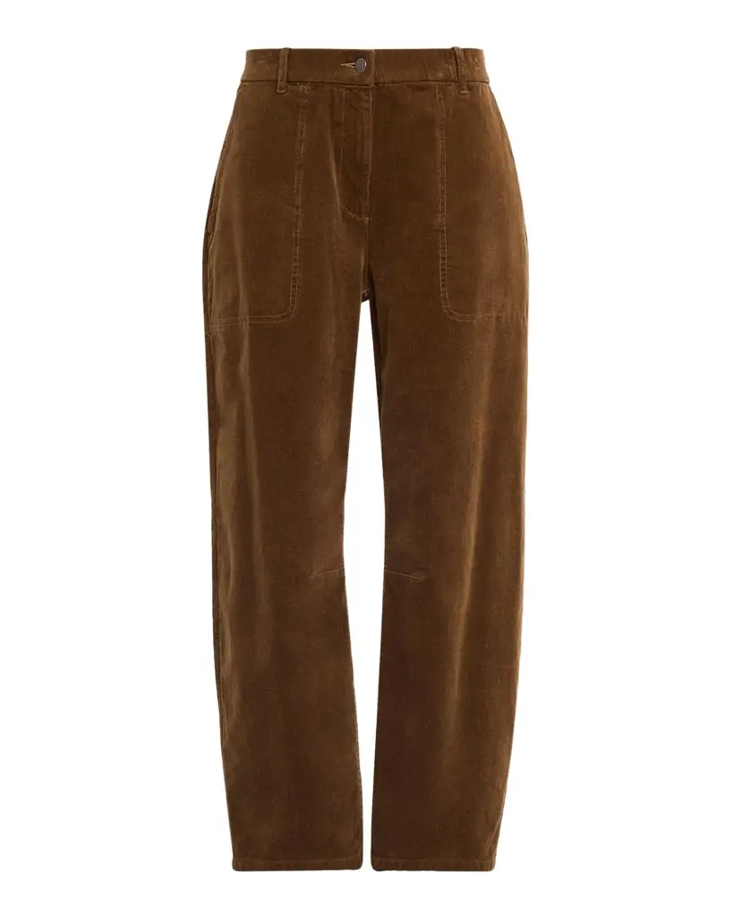Cropped Barrel-Leg Corduroy Pants Cropped Barrel-Leg Corduroy Pants