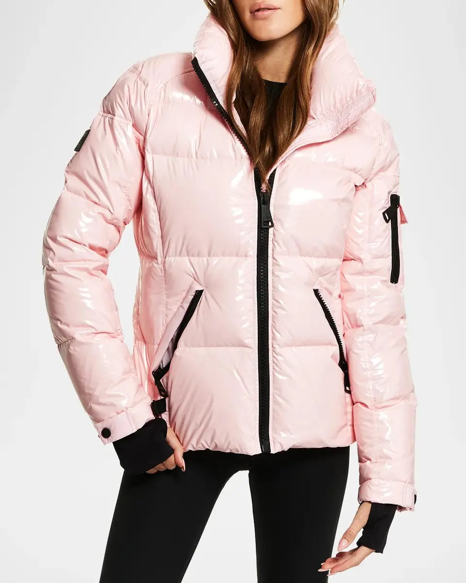 Sam. Freestyle Shiny Nylon Shaped Puffer Jacket | Thumbnail 3
