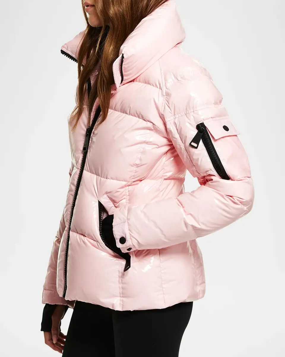 Sam. Freestyle Shiny Nylon Shaped Puffer Jacket | Thumbnail 4