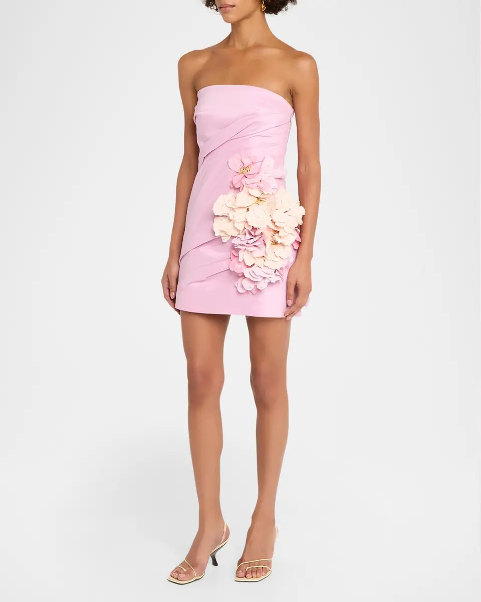 ACLER Femme Fatale Keble Draped Floral-Appliqué Mini Dress | Thumbnail 4 ACLER Femme Fatale Keble Draped Floral-Appliqué Mini Dress | Thumbnail 4