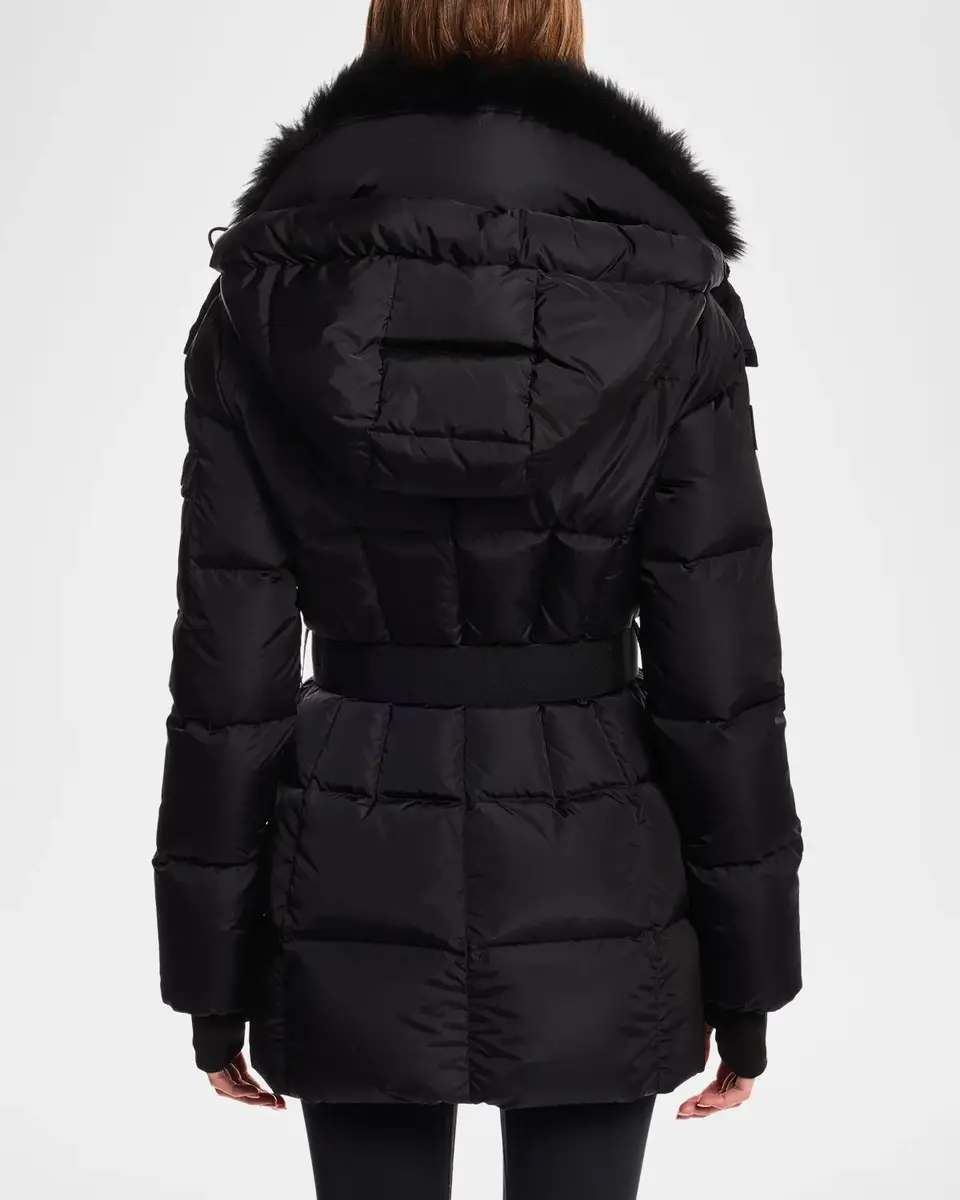 Sam. Luxe Soho Lamb Shearling Collar Belted Down Jacket | Thumbnail 2