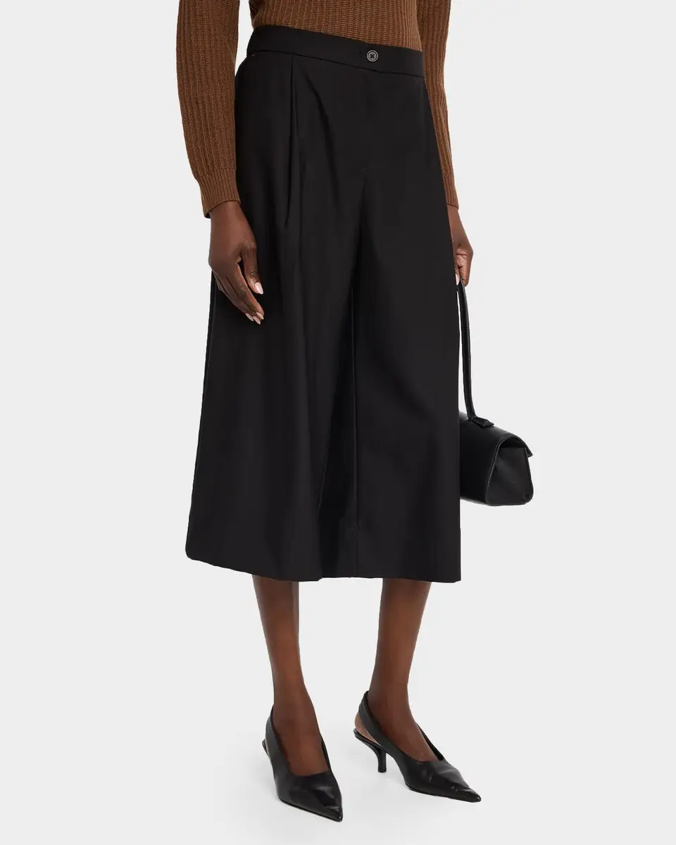 Eileen Fisher Pleated Wide-Leg Wool Culotte Pants | Thumbnail 4 Eileen Fisher Pleated Wide-Leg Wool Culotte Pants | Thumbnail 4