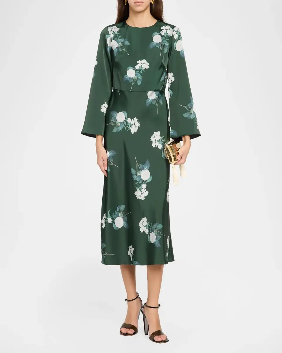 SACHIN & BABI Tyra Floral-Print Satin Crepe Midi Dress | Thumbnail 2 SACHIN & BABI Tyra Floral-Print Satin Crepe Midi Dress | Thumbnail 2