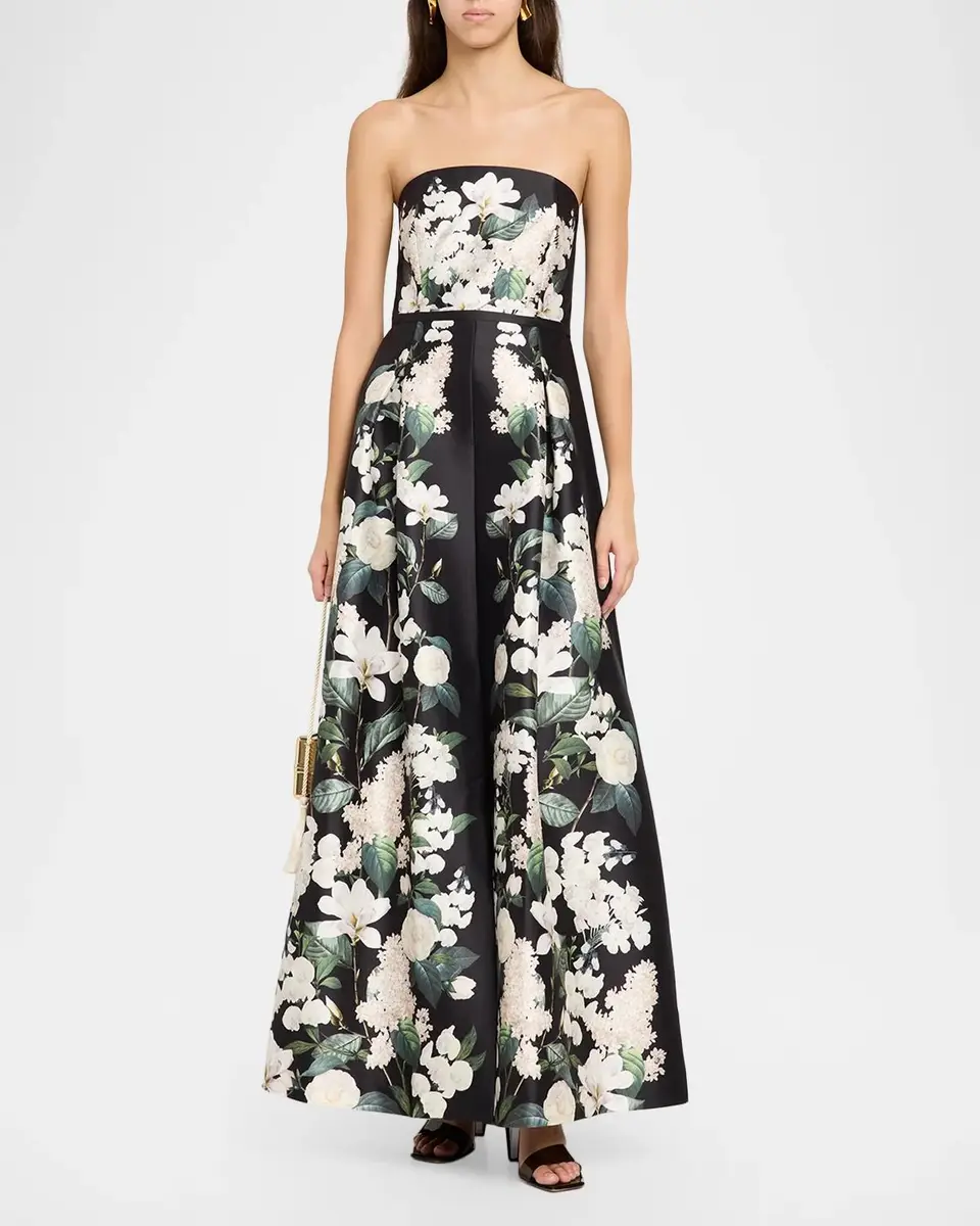 SACHIN & BABI Gillian Strapless Floral Stretch Mikado Gown | Thumbnail 2 SACHIN & BABI Gillian Strapless Floral Stretch Mikado Gown | Thumbnail 2