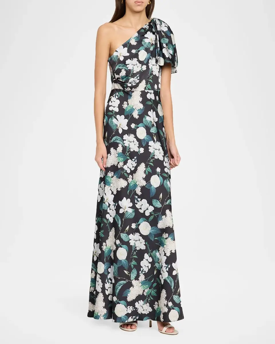 SACHIN & BABI Aubrey Floral One-Shoulder Gown | Thumbnail 4