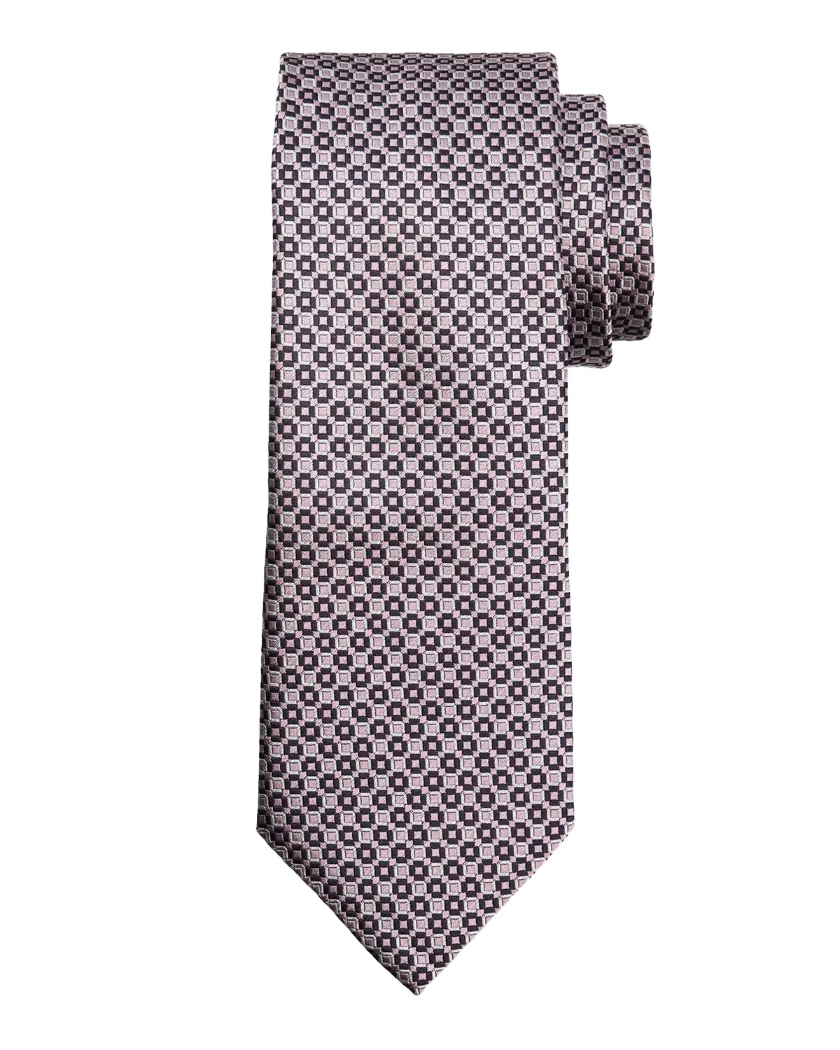 Zegna Men's Square Lattice Silk Jacquard Tie