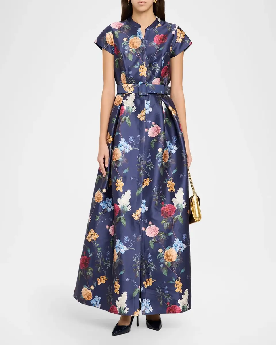 SACHIN & BABI Marta Pleated Floral-Print Gown | Thumbnail 2 SACHIN & BABI Marta Pleated Floral-Print Gown | Thumbnail 2