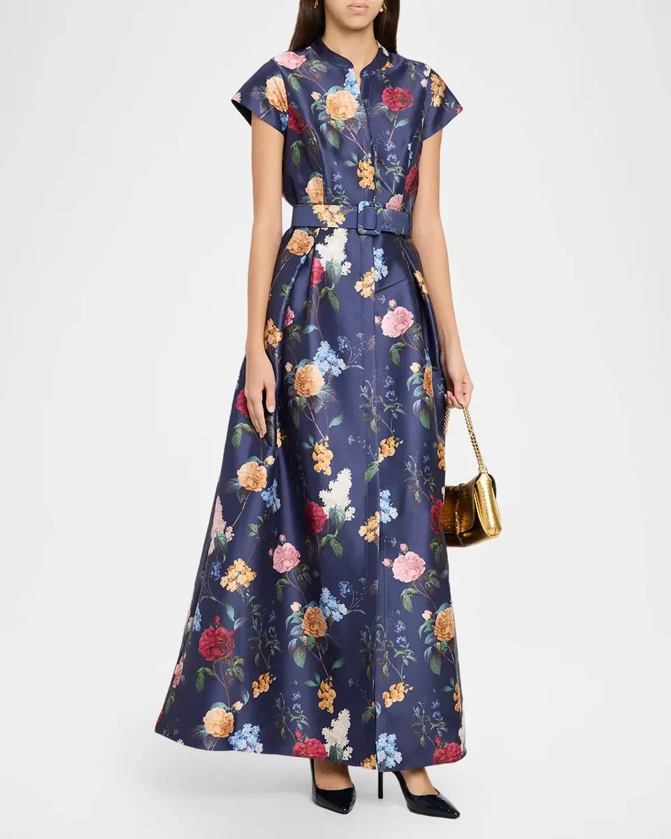 SACHIN & BABI Marta Pleated Floral-Print Gown | Thumbnail 4 SACHIN & BABI Marta Pleated Floral-Print Gown | Thumbnail 4