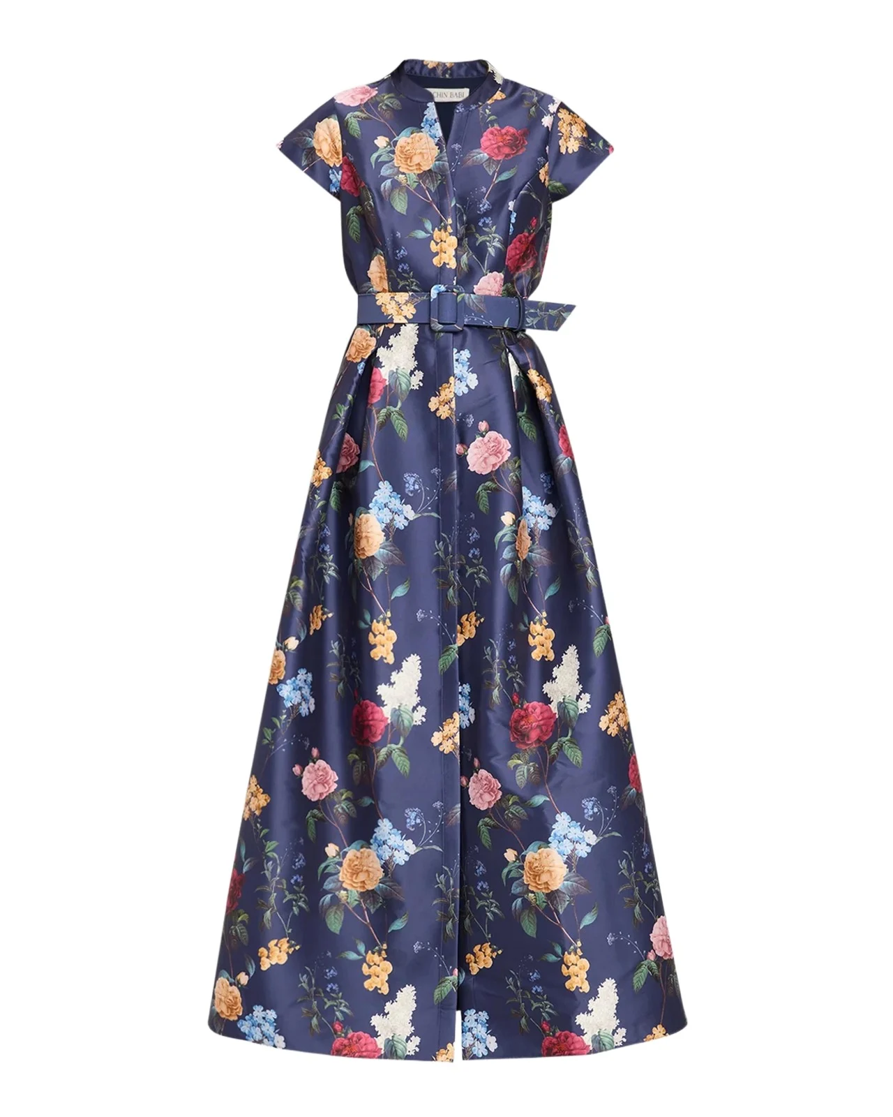 SACHIN & BABI Marta Pleated Floral-Print Gown