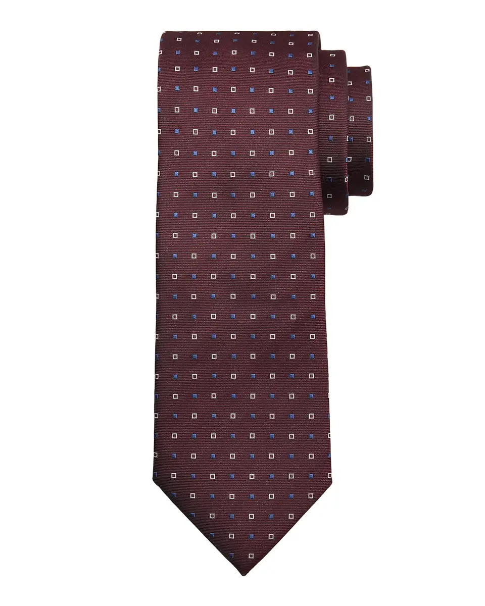 Zegna Men's Micro-Square Jacquard Silk Tie | Thumbnail 2 Zegna Men's Micro-Square Jacquard Silk Tie | Thumbnail 2