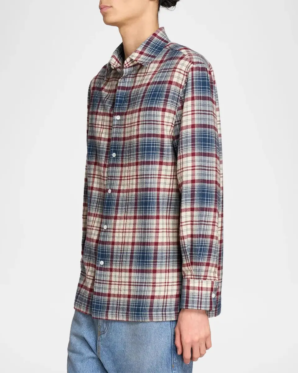 Willy Chavarria Men's Wool Plaid Button-Front Shirt | Thumbnail 5