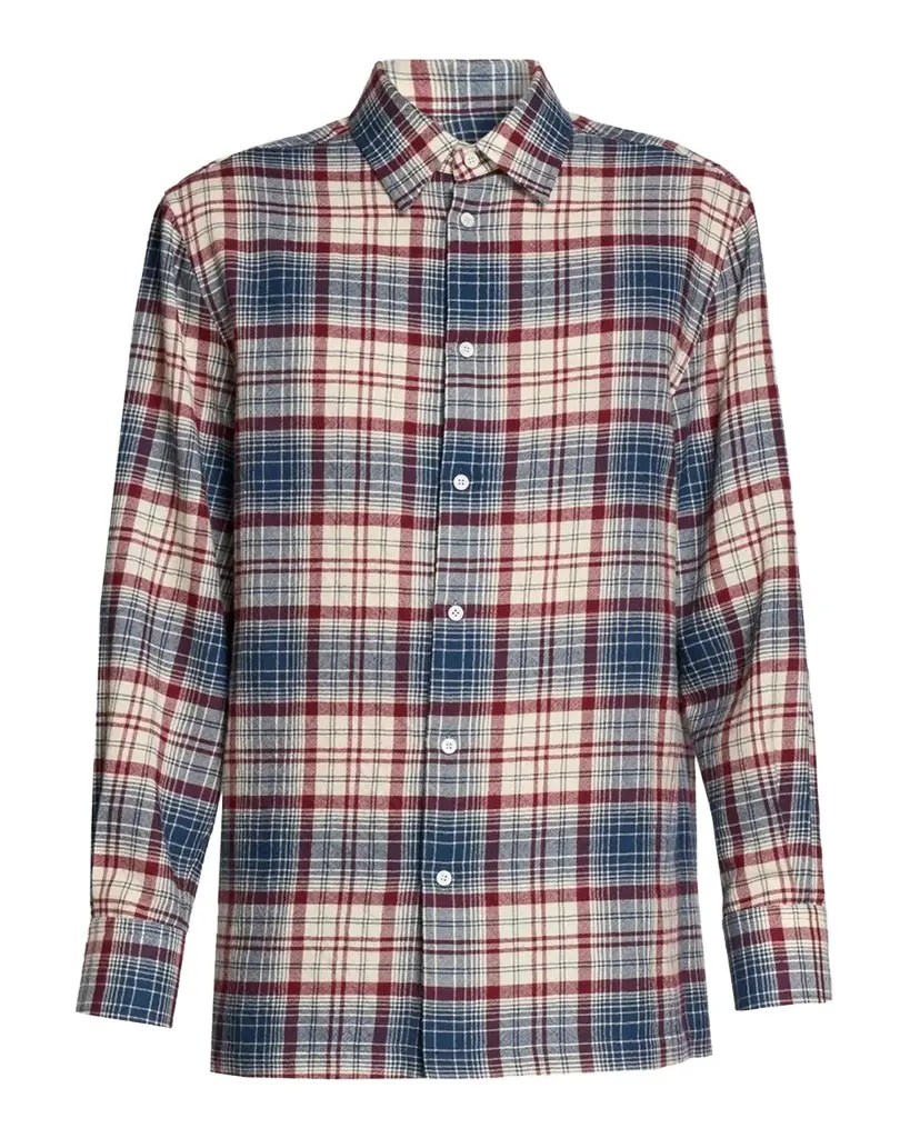 Willy Chavarria Men's Wool Plaid Button-Front Shirt