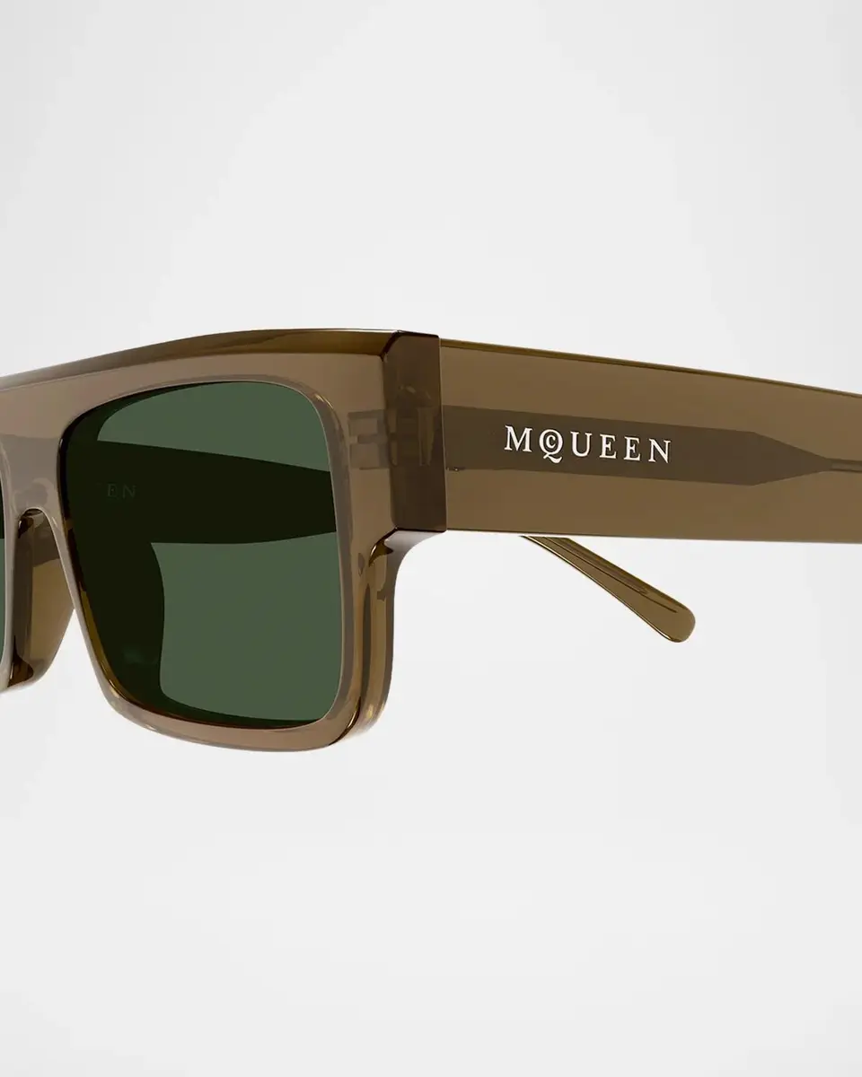Alexander McQueen Men's AM0580S Flat Acetate Recycled Acetate Rectangular Sunglasses | Thumbnail 3 Alexander McQueen Men's AM0580S Flat Acetate Recycled Acetate Rectangular Sunglasses | Thumbnail 3