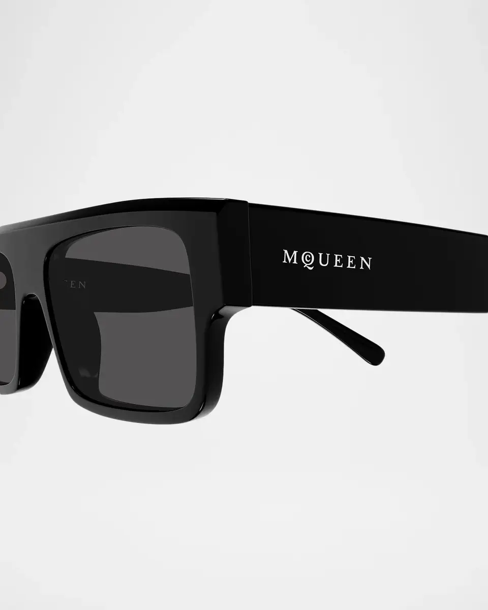 Alexander McQueen Men's AM0580S Flat Acetate Recycled Acetate Rectangular Sunglasses | Thumbnail 3 Alexander McQueen Men's AM0580S Flat Acetate Recycled Acetate Rectangular Sunglasses | Thumbnail 3