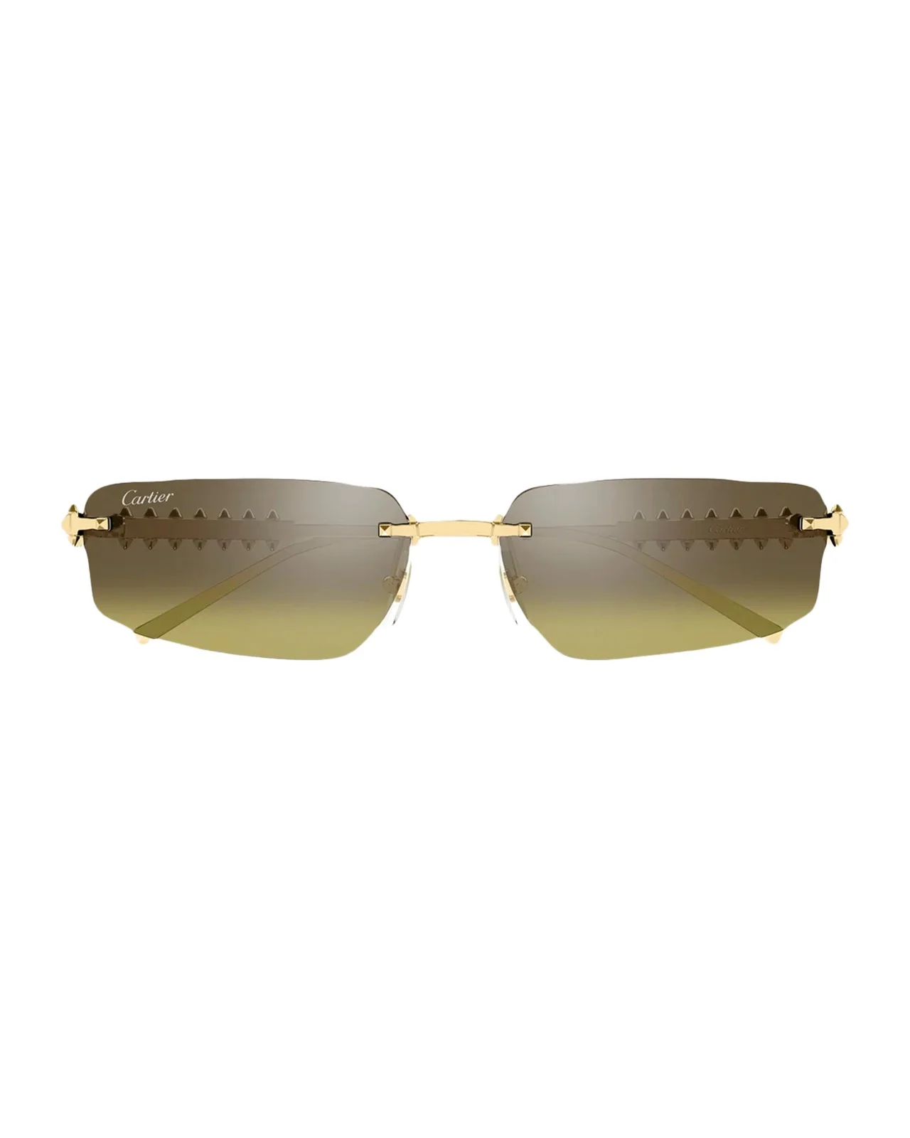 Cartier Men's Studded Metal and Nylon Rectangle Sunglasses