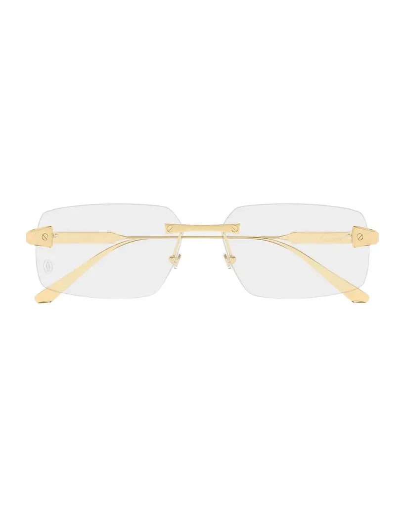 Cartier Men's CT0655O Santos Classic Titanium Rectangular Optical Glasses