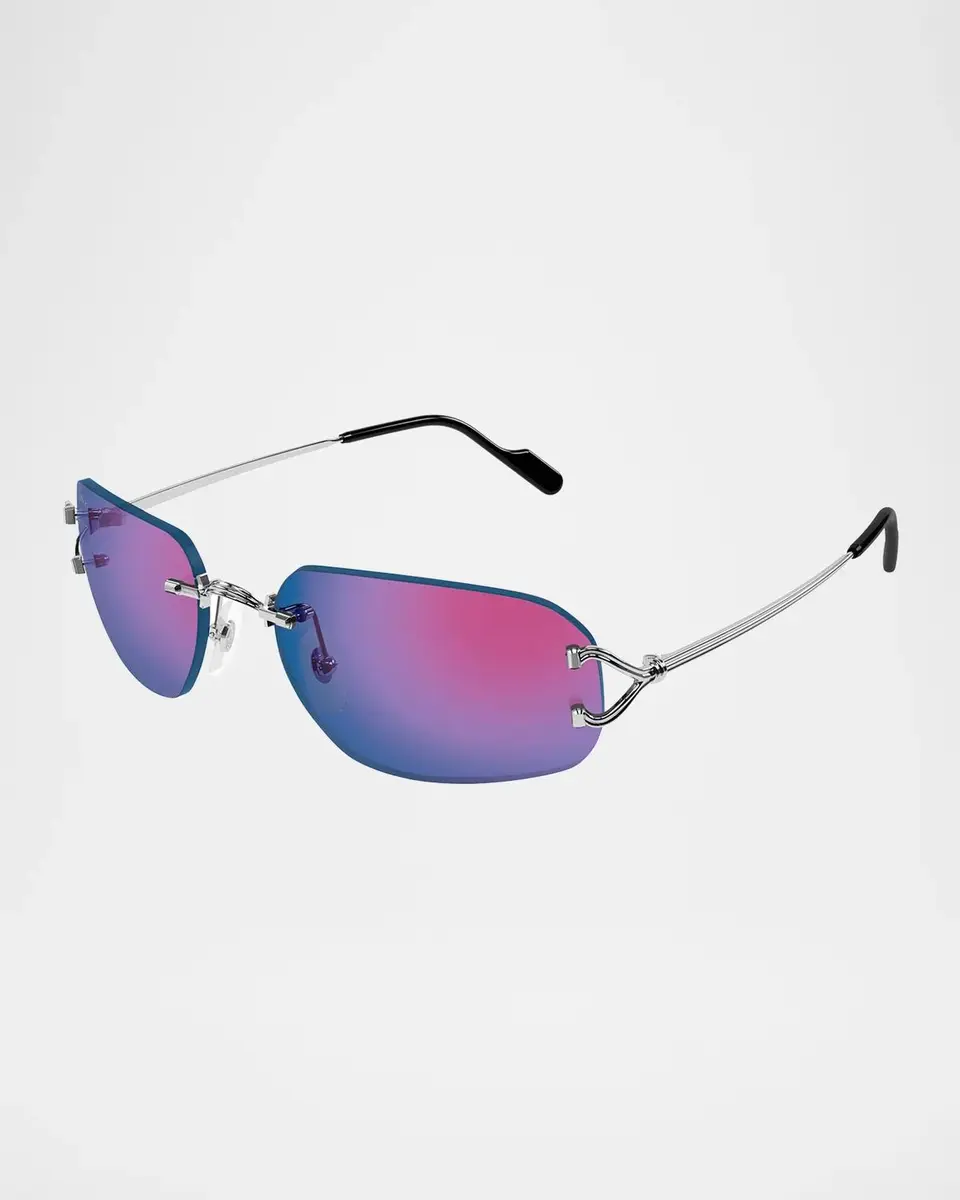 Cartier Motifs De Ct0663S Metal Rimless Rectangular Sunglasses | Thumbnail 2