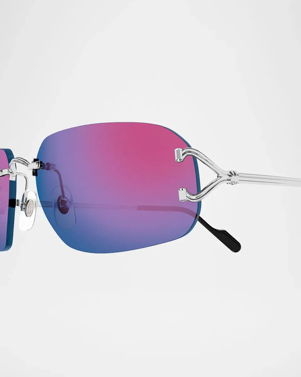 Cartier Motifs De Ct0663S Metal Rimless Rectangular Sunglasses | Thumbnail 3