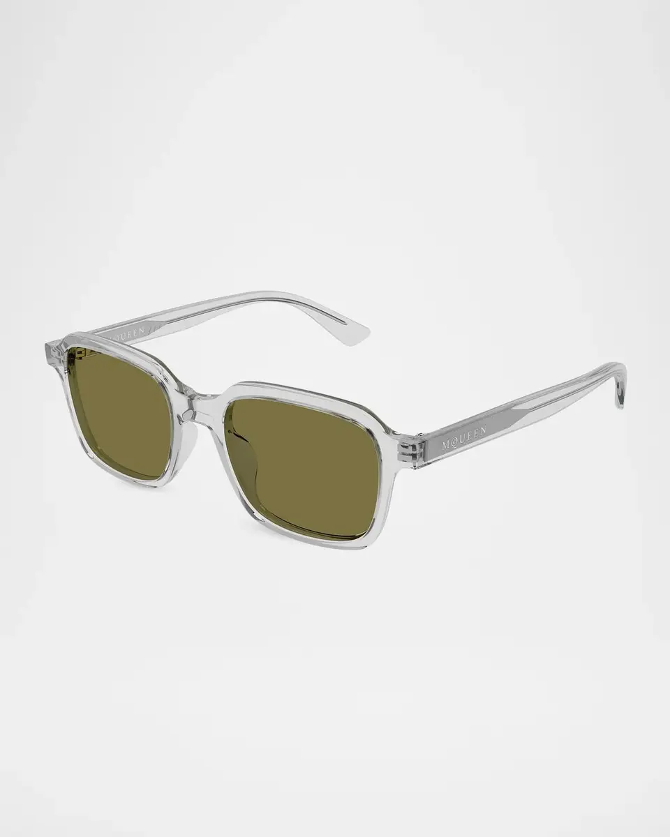 Alexander McQueen Men's AM0571S Signature Essential Recycled Acetate Square Sunglasses | Thumbnail 2 Alexander McQueen Men's AM0571S Signature Essential Recycled Acetate Square Sunglasses | Thumbnail 2