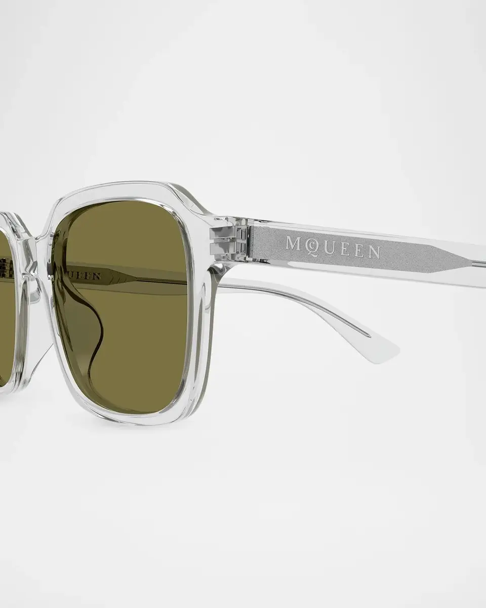 Alexander McQueen Men's AM0571S Signature Essential Recycled Acetate Square Sunglasses | Thumbnail 3 Alexander McQueen Men's AM0571S Signature Essential Recycled Acetate Square Sunglasses | Thumbnail 3