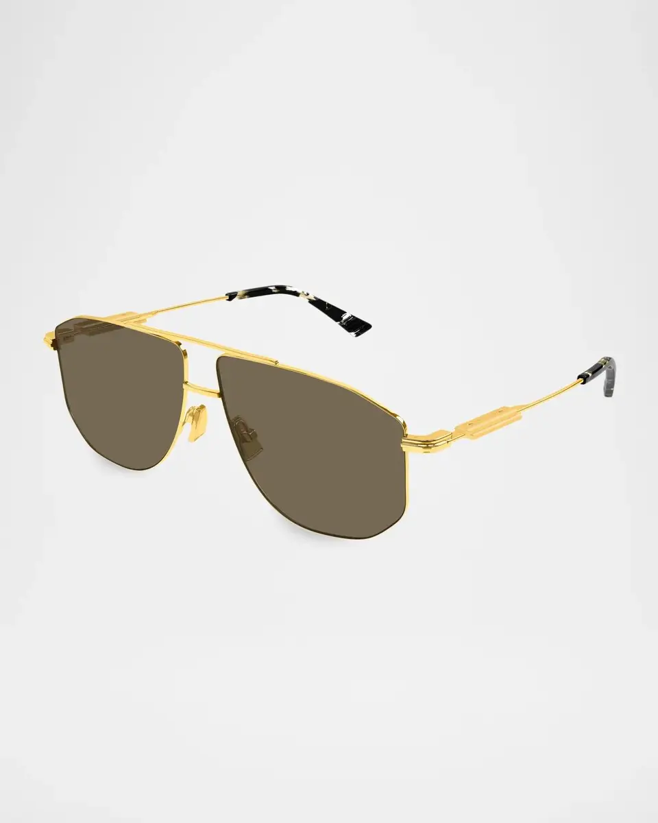 Bottega Veneta Men's BV1509S Snap Ribbon Metal Navigator Sunglasses | Thumbnail 2 Bottega Veneta Men's BV1509S Snap Ribbon Metal Navigator Sunglasses | Thumbnail 2