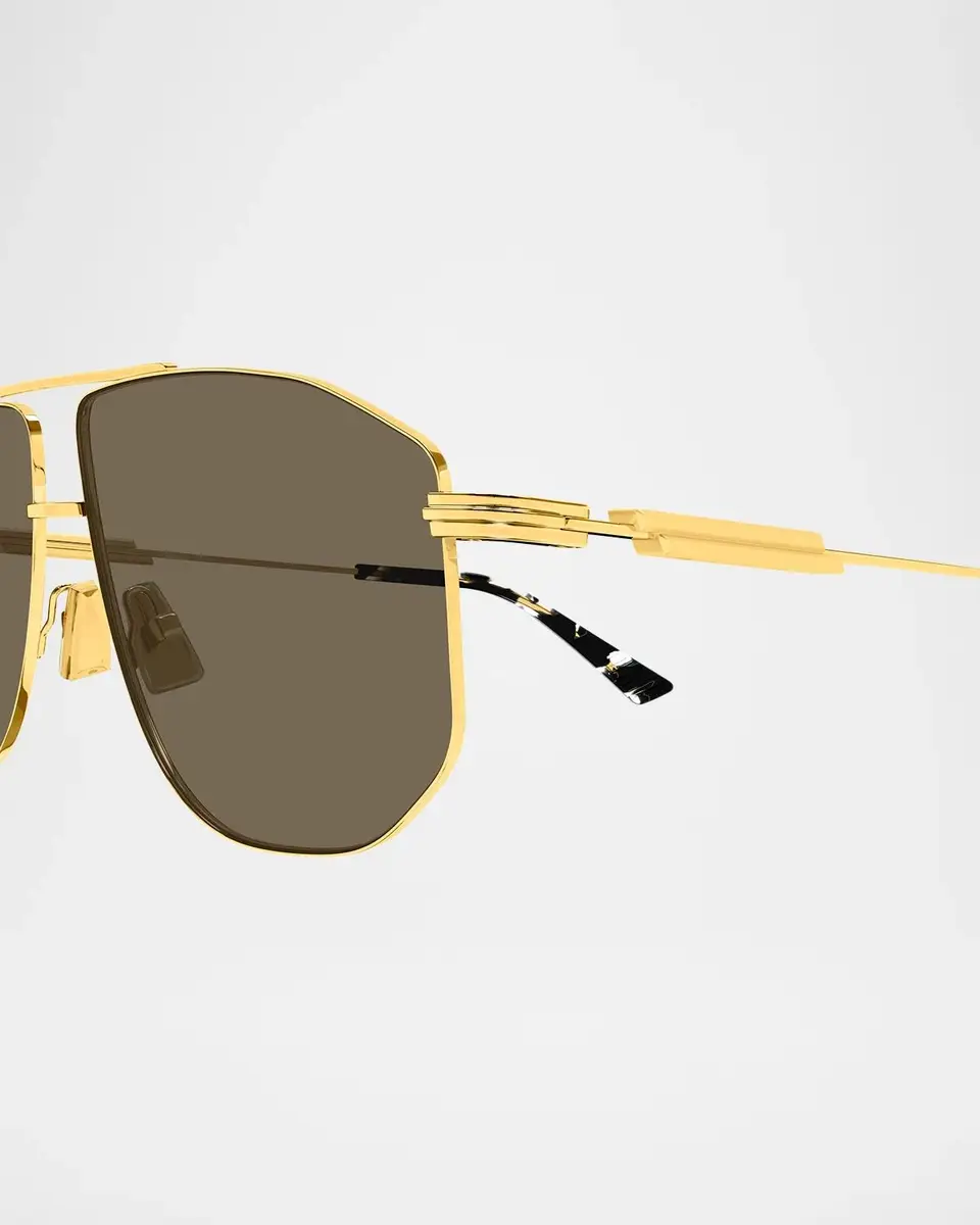 Bottega Veneta Men's BV1509S Snap Ribbon Metal Navigator Sunglasses | Thumbnail 3 Bottega Veneta Men's BV1509S Snap Ribbon Metal Navigator Sunglasses | Thumbnail 3