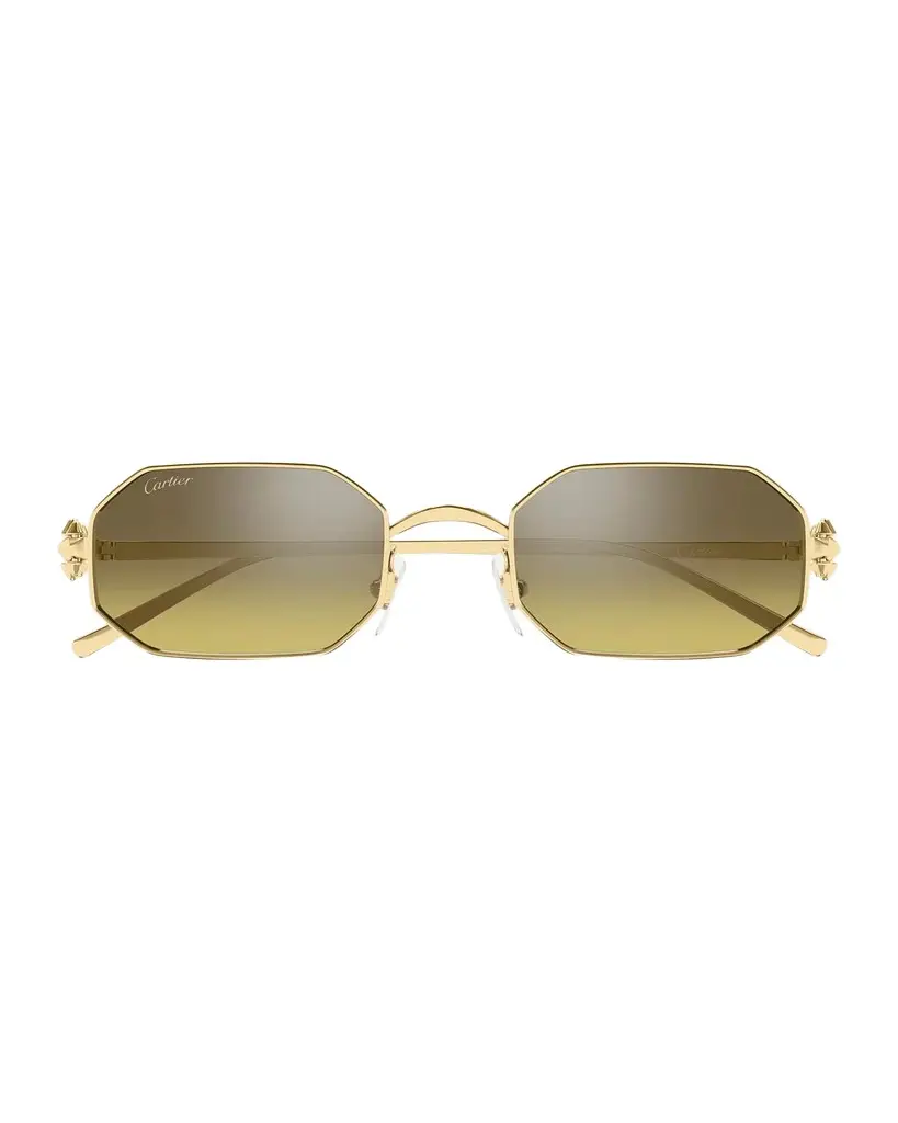 Cartier Men's CT0682S Clash de Rectangular Metal Sunglasses