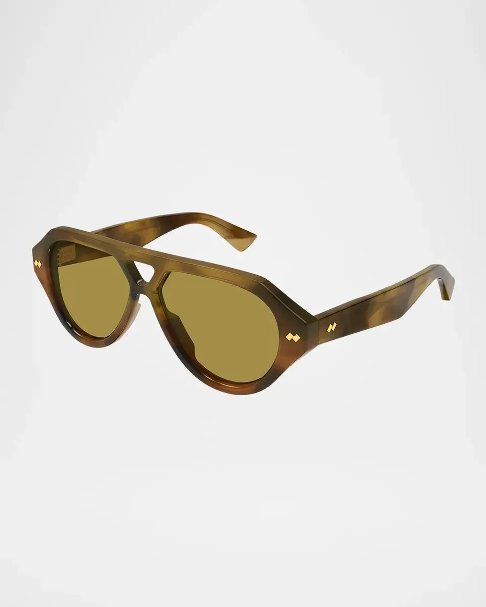 Bottega Veneta Men's BV1485S Bold Ribbon Stud Recycled Acetate Pilot Sunglasses | Thumbnail 2 Bottega Veneta Men's BV1485S Bold Ribbon Stud Recycled Acetate Pilot Sunglasses | Thumbnail 2