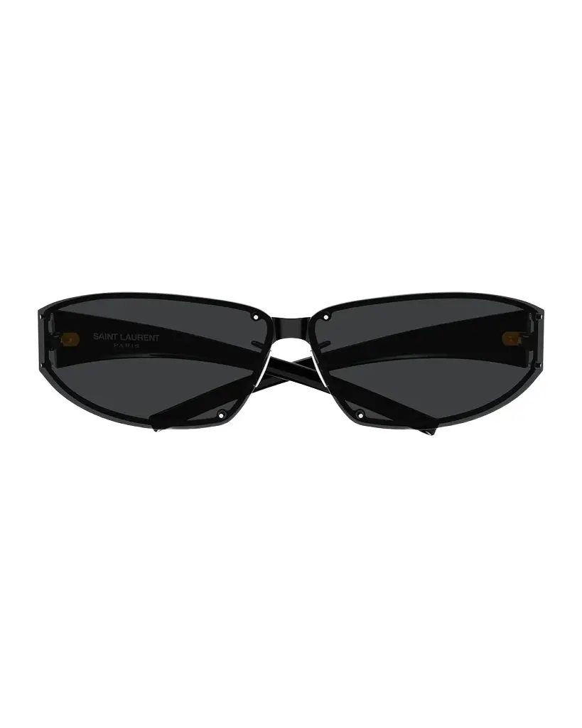Saint Laurent Men's SL 963 Fashion Show Directional Metal Rectangular Sunglasses
