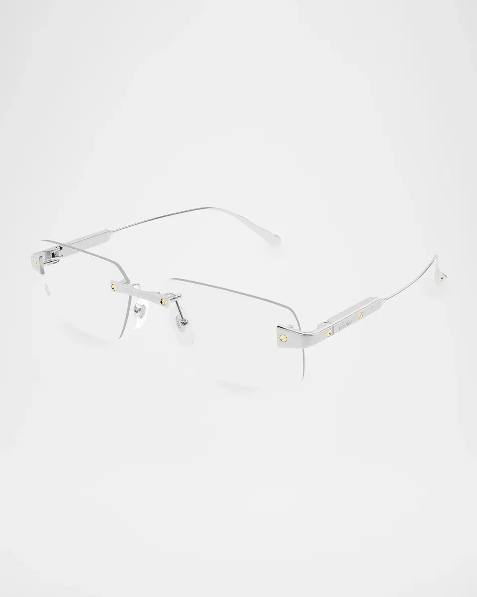Cartier Men's CT0655O Santos de Rimless Titanium Rectangular Optical Glasses | Thumbnail 2 Cartier Men's CT0655O Santos de Rimless Titanium Rectangular Optical Glasses | Thumbnail 2
