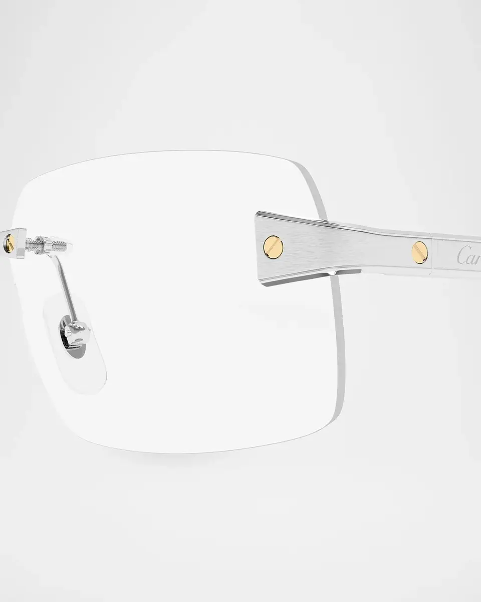 Cartier Men's CT0655O Santos de Rimless Titanium Rectangular Optical Glasses | Thumbnail 3 Cartier Men's CT0655O Santos de Rimless Titanium Rectangular Optical Glasses | Thumbnail 3