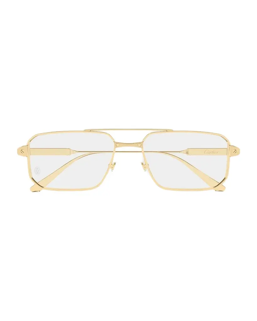 Cartier Men's CT0654O Santos Classic Titanium Square Optical Glasses