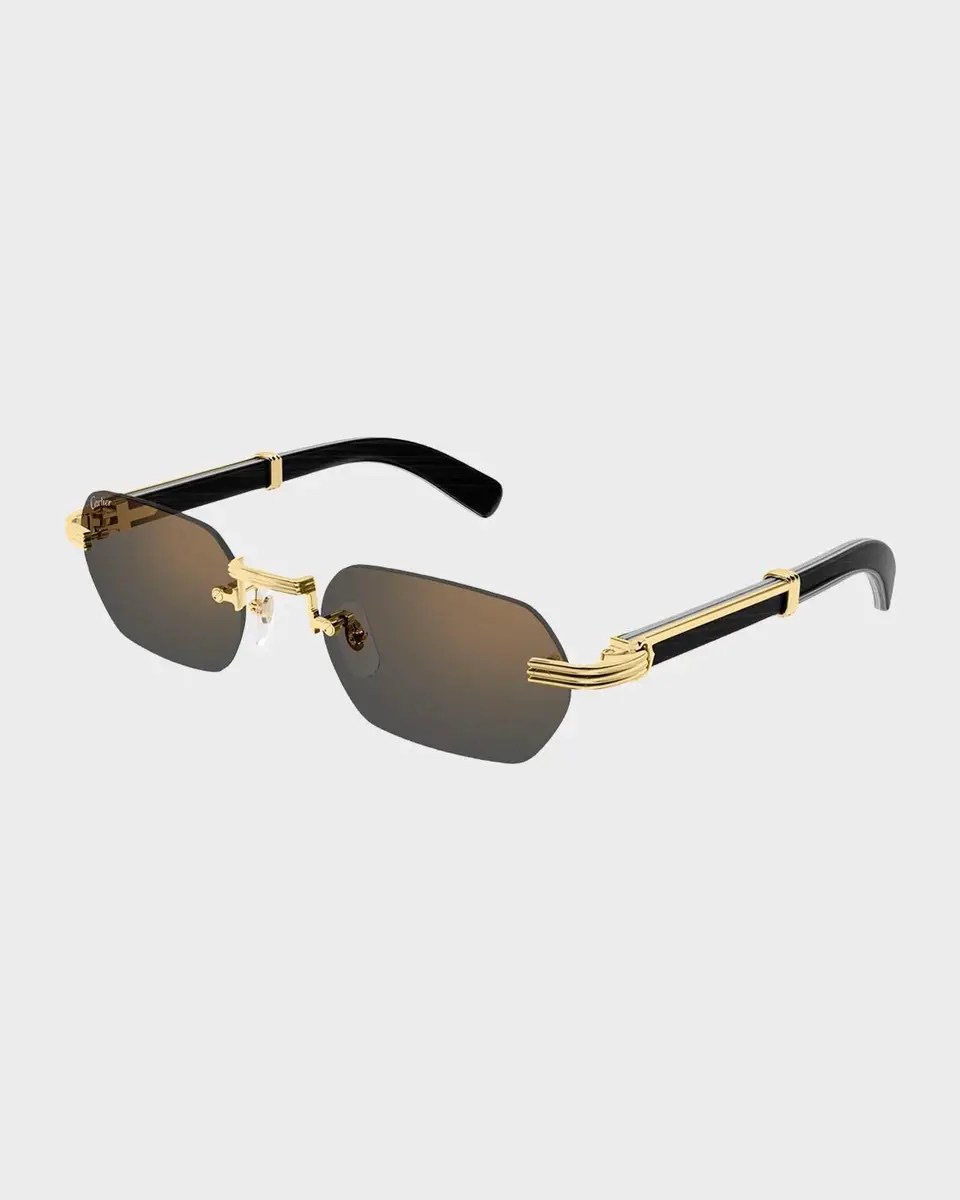 Cartier Men's Rimless Titanium Rectangle Sunglasses | Thumbnail 2 Cartier Men's Rimless Titanium Rectangle Sunglasses | Thumbnail 2