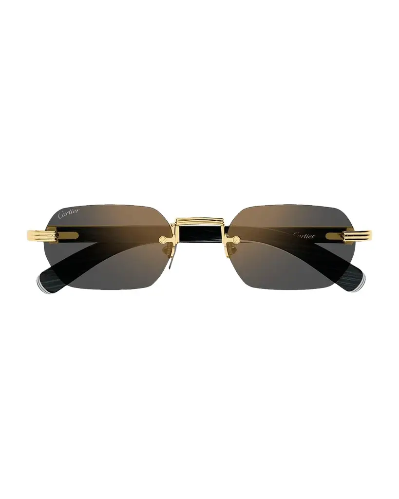 Men's Rimless Titanium Rectangle Sunglasses Men's Rimless Titanium Rectangle Sunglasses