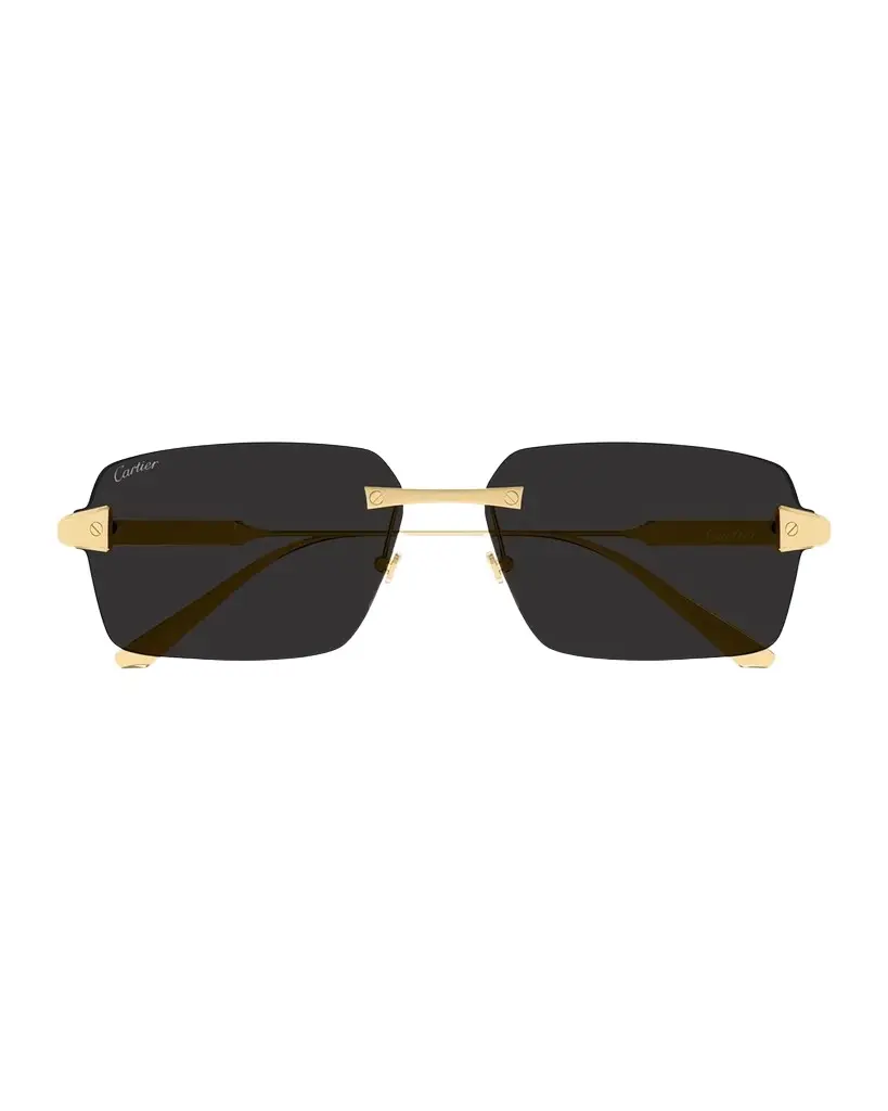 Men's CT0652S Santos Classic Rimless Titanium Rectangular Sunglasses Men's CT0652S Santos Classic Rimless Titanium Rectangular Sunglasses