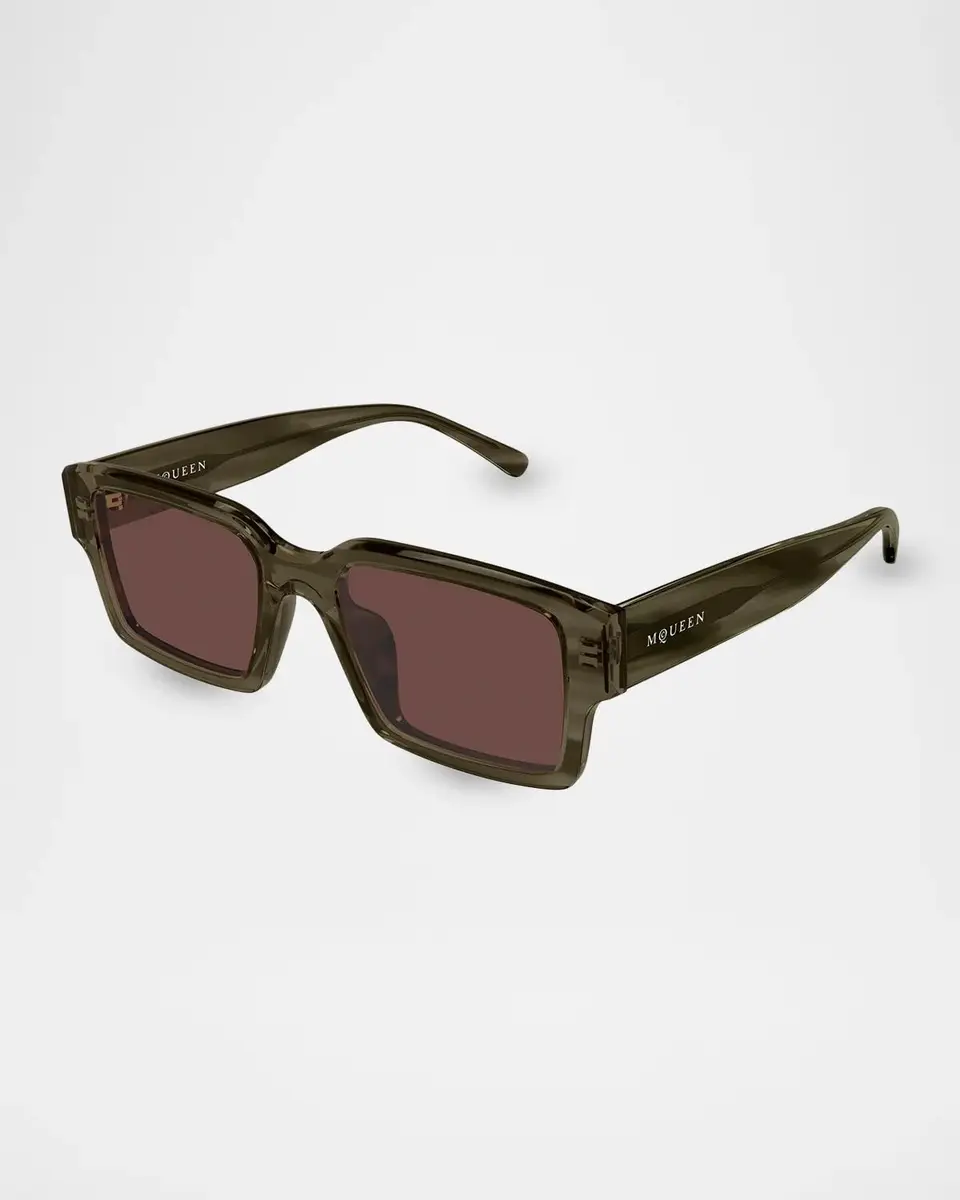 Alexander McQueen Men's AM0579S Recycled Acetate Square Sunglasses | Thumbnail 2 Alexander McQueen Men's AM0579S Recycled Acetate Square Sunglasses | Thumbnail 2