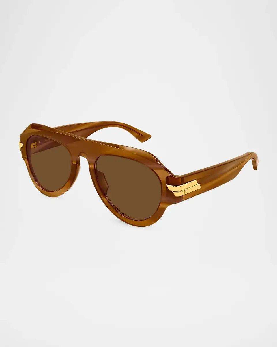 Bottega Veneta Men's BV1488S Bold Ribbon Recycled Acetate Pilot Sunglasses | Thumbnail 2 Bottega Veneta Men's BV1488S Bold Ribbon Recycled Acetate Pilot Sunglasses | Thumbnail 2