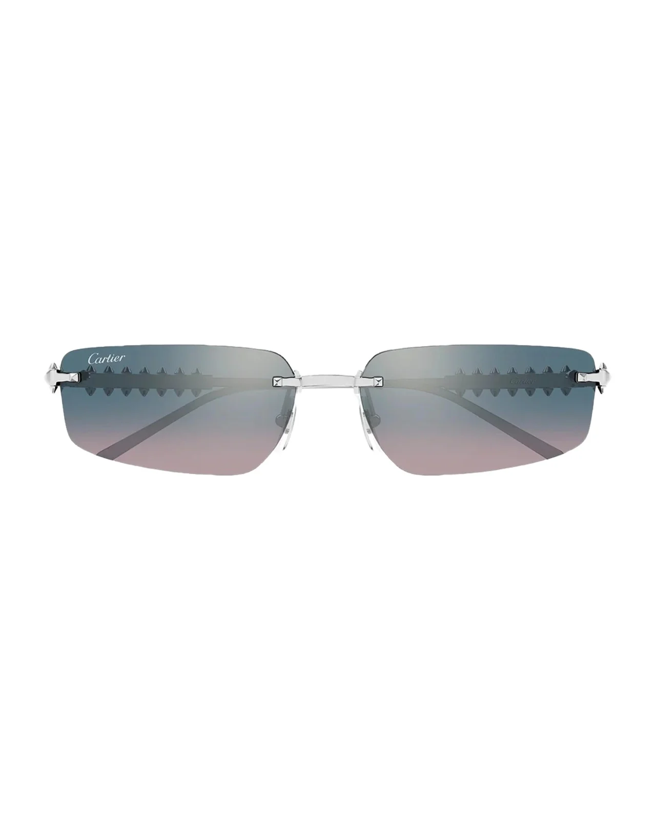 Cartier Men's Studded Titanium and Nylon Rectangle Sunglasses