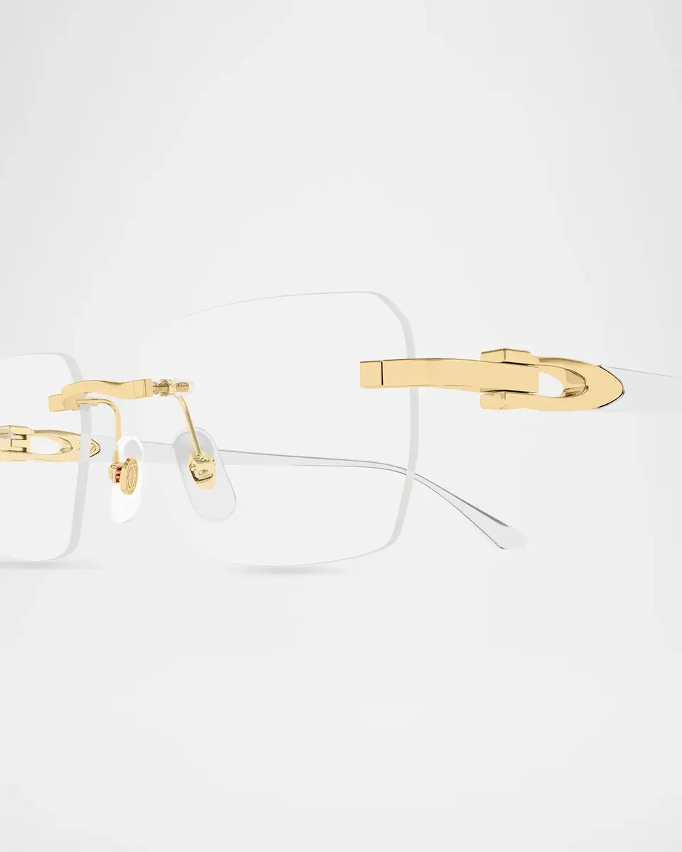 Cartier Motifs De Ct0662O Rimless Rectangular Optical Glasses | Thumbnail 3 Cartier Motifs De Ct0662O Rimless Rectangular Optical Glasses | Thumbnail 3
