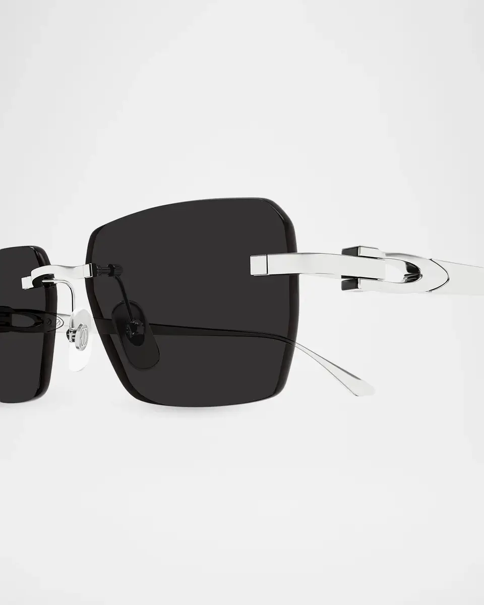 Cartier Motifs De Ct0660S Plated Titanium Rimless Rectangular Sunglasses | Thumbnail 3 Cartier Motifs De Ct0660S Plated Titanium Rimless Rectangular Sunglasses | Thumbnail 3
