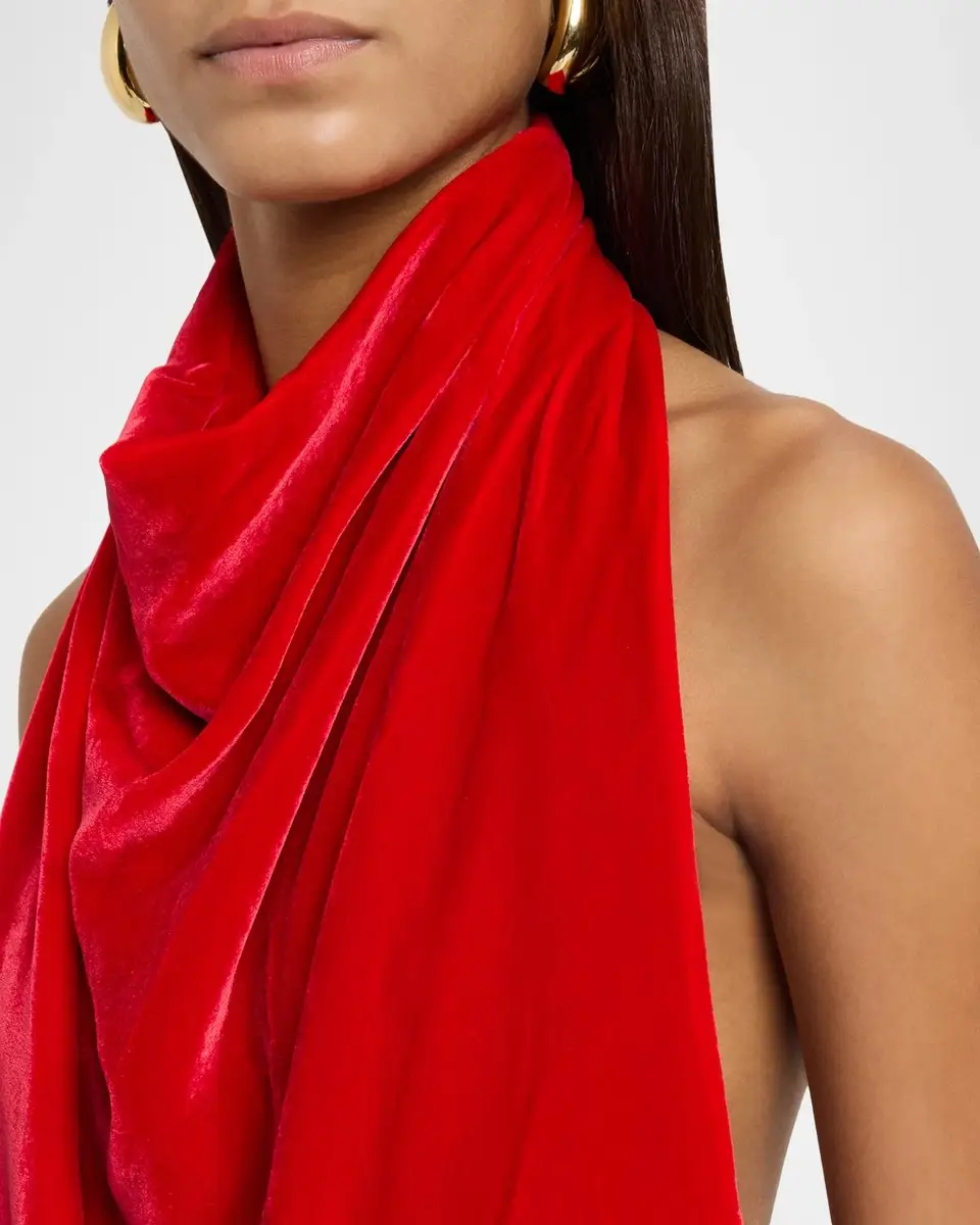 Givenchy Draped Velvet Halter Backless Top | Thumbnail 5 Givenchy Draped Velvet Halter Backless Top | Thumbnail 5
