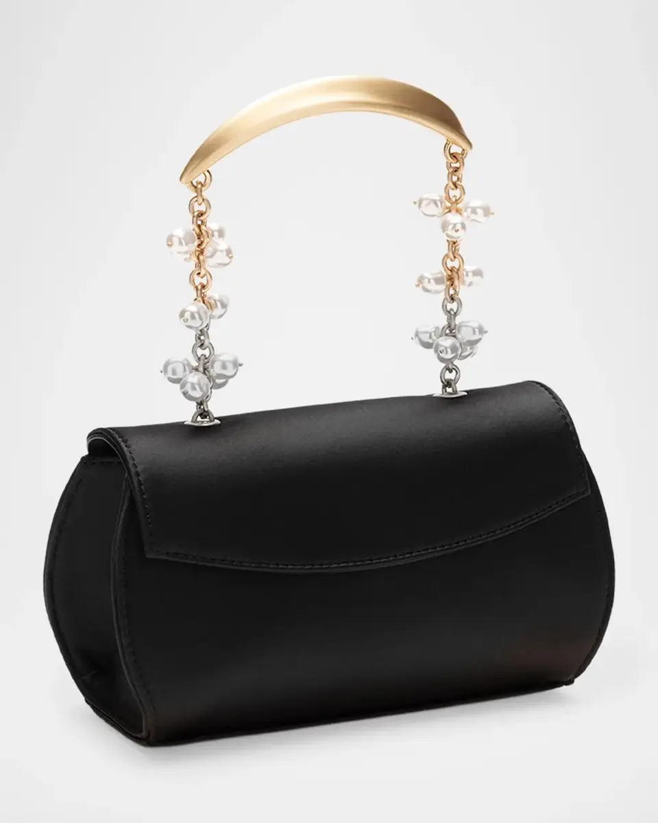 Cult Gaia Fiona Pearly-Embellished Satin Top-Handle Bag | Thumbnail 2 Cult Gaia Fiona Pearly-Embellished Satin Top-Handle Bag | Thumbnail 2