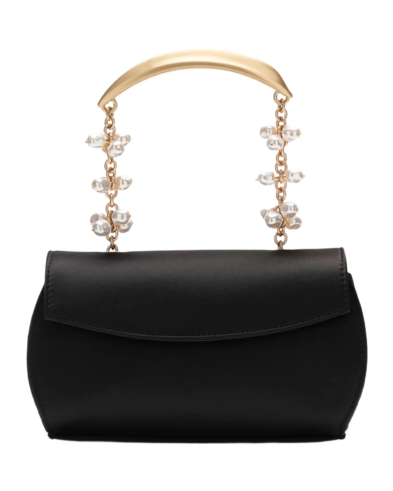 Fiona Pearly-Embellished Satin Top-Handle Bag