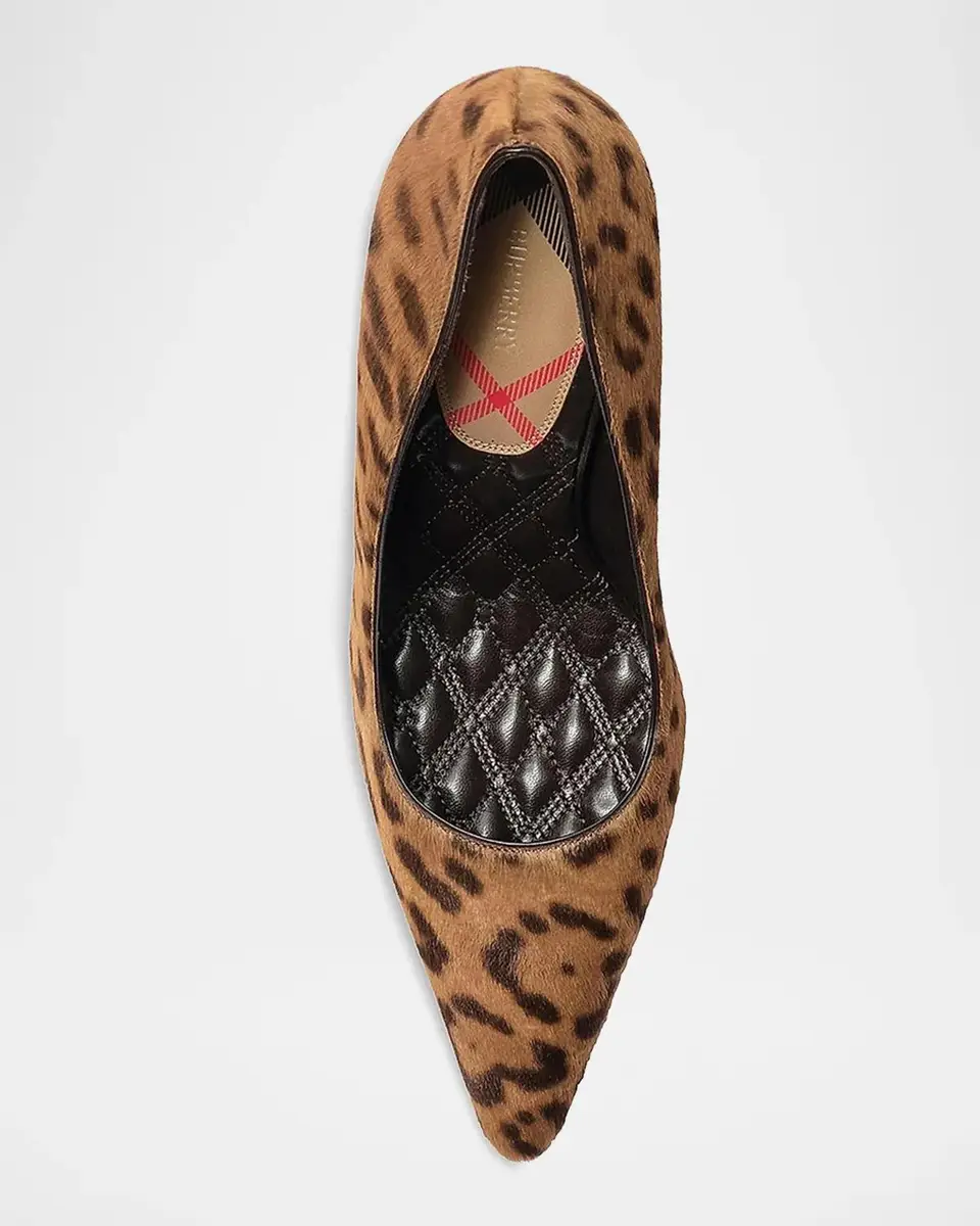 Burberry Dame 90MM Leopard-Print Calf Hair Pumps | Thumbnail 3 Burberry Dame 90MM Leopard-Print Calf Hair Pumps | Thumbnail 3
