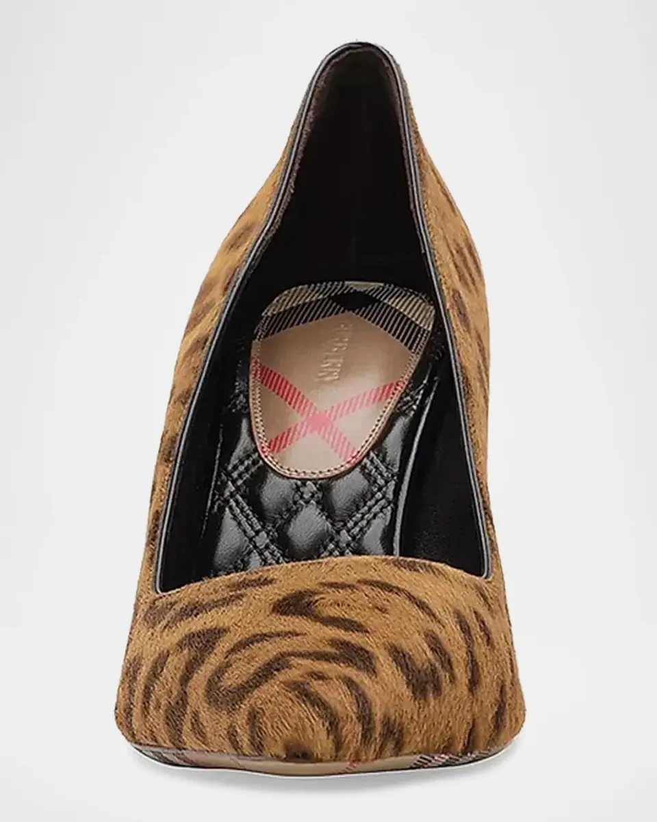 Burberry Dame 90MM Leopard-Print Calf Hair Pumps | Thumbnail 5 Burberry Dame 90MM Leopard-Print Calf Hair Pumps | Thumbnail 5